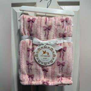 Adirondack Baby Pink Bow Blanket